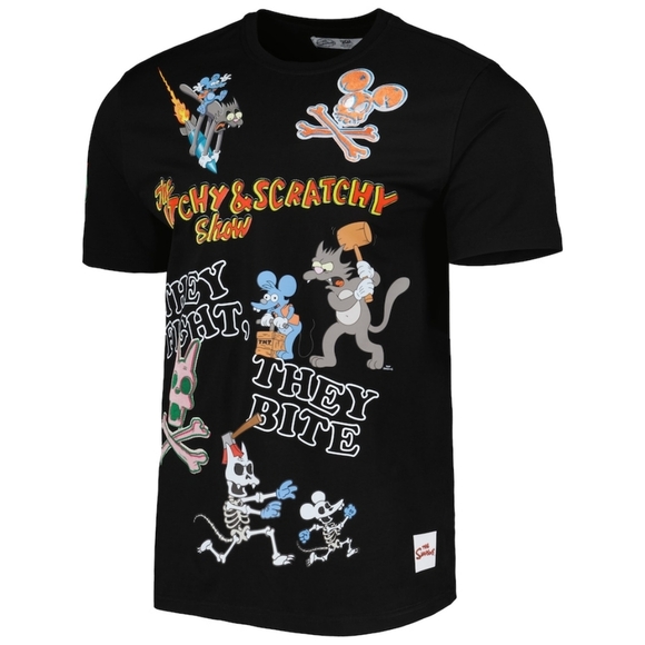 The Simpsons Freeze Max Itchy & Scratchy T-Shirt And Shorts Set - Black - Picture 2 of 7